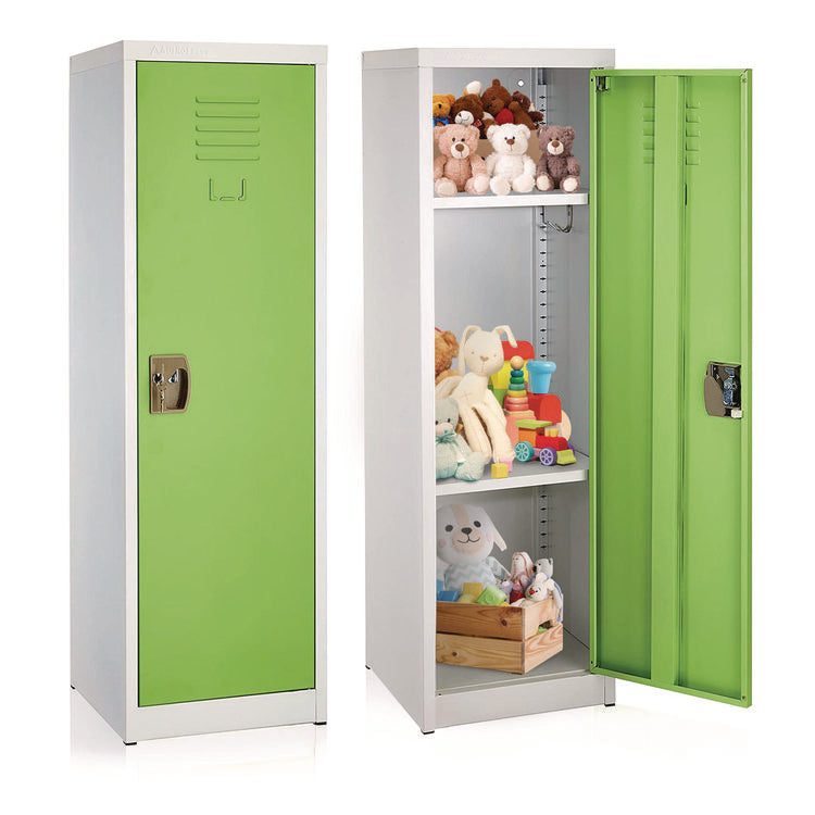 Steel Storage Locker, 1 Compartment, 15 x 15 x 48, Green