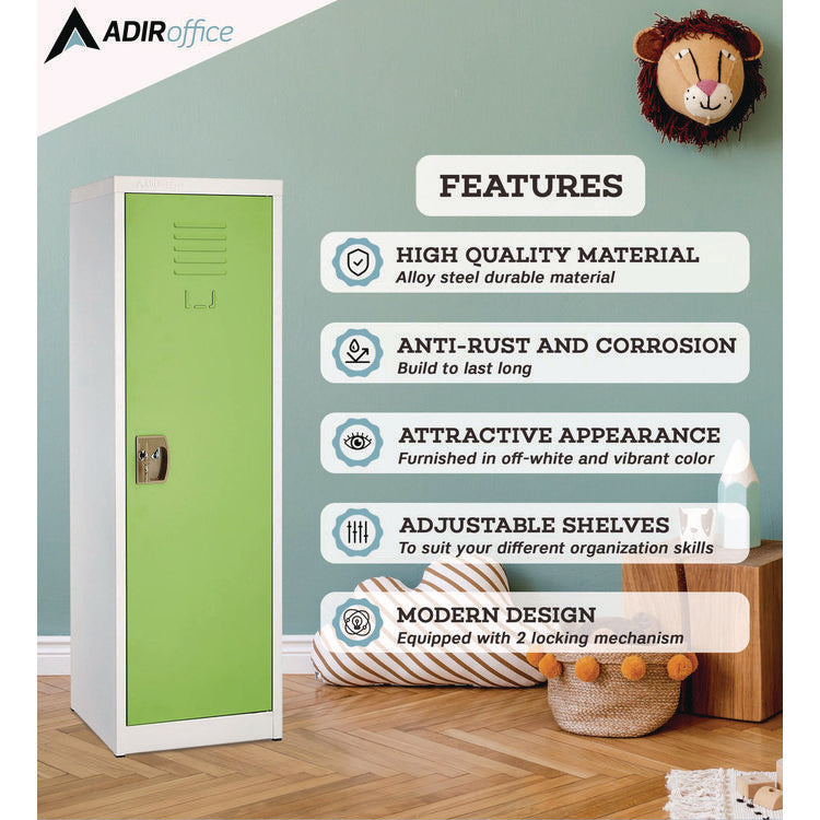 Steel Storage Locker, 1 Compartment, 15 x 15 x 48, Green