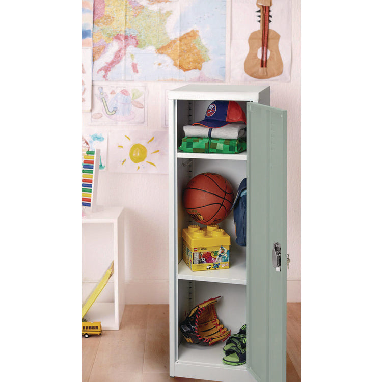 Steel Storage Locker, 1 Compartment, 15 x 15 x 48, Misty Green