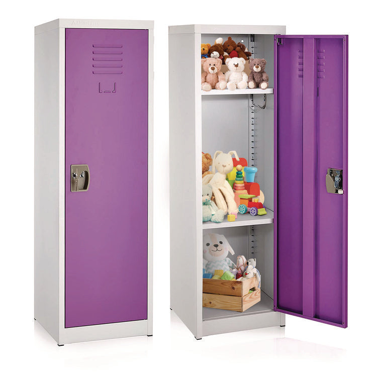 Steel Storage Locker, 1 Compartment, 15 x 15 x 48, Purple