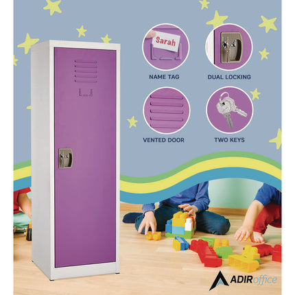 Steel Storage Locker, 1 Compartment, 15 x 15 x 48, Purple