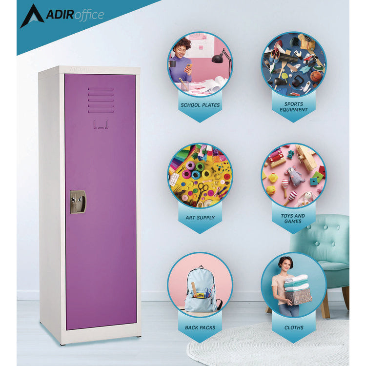 Steel Storage Locker, 1 Compartment, 15 x 15 x 48, Purple