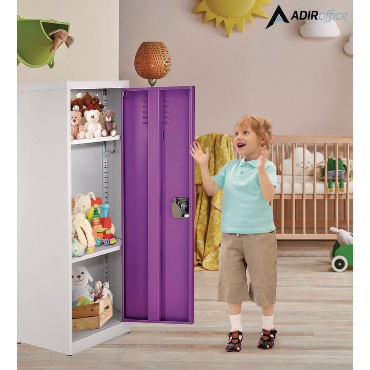 Steel Storage Locker, 1 Compartment, 15 x 15 x 48, Purple