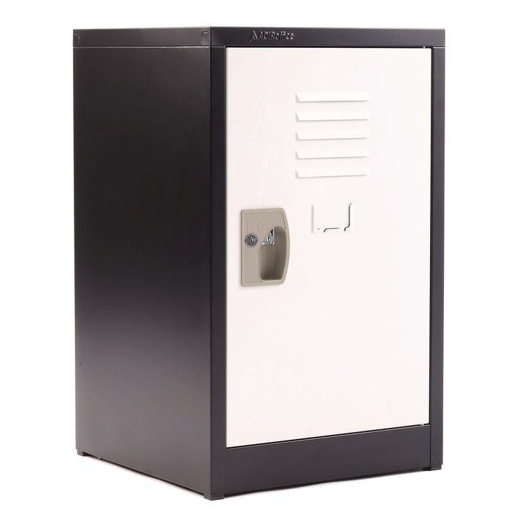 Steel Storage Locker, 1 Compartment, 15 x 15 x 24, Black Body/White Doors