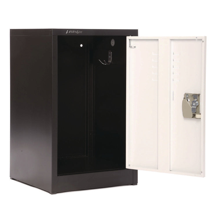 Steel Storage Locker, 1 Compartment, 15 x 15 x 24, Black Body/White Doors
