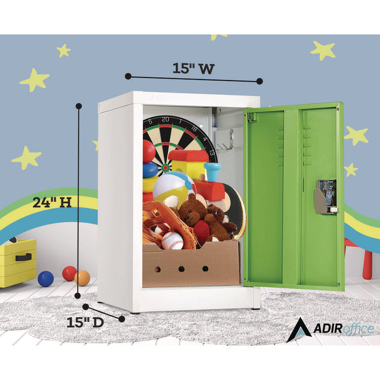 Steel Storage Locker, 1 Compartment, 15 x 15 x 24, Green