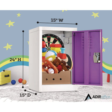 Steel Storage Locker, 1 Compartment, 15 x 15 x 24, Purple