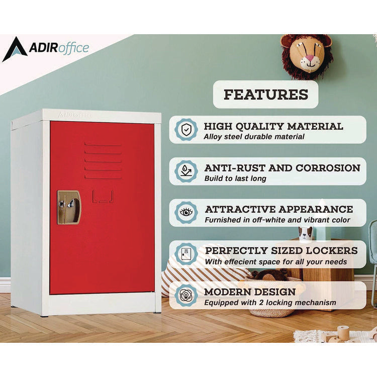 Steel Storage Locker, 1 Compartment, 15 x 15 x 24, Red