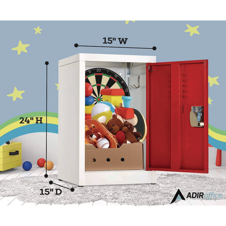 Steel Storage Locker, 1 Compartment, 15 x 15 x 24, Red