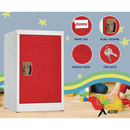Steel Storage Locker, 1 Compartment, 15 x 15 x 24, Red