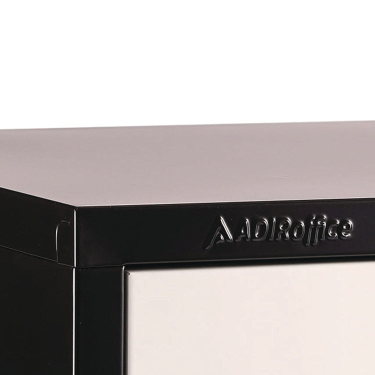 Steel Storage Locker, 1 Compartment, 12 x 12 x 72, Black Body/White Doors