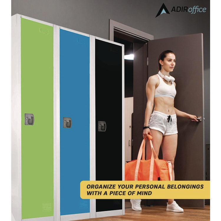 Steel Storage Locker, 1 Compartment, 12 x 12 x 72, Black