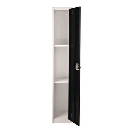 Steel Storage Locker, 1 Compartment, 12 x 12 x 72, Black