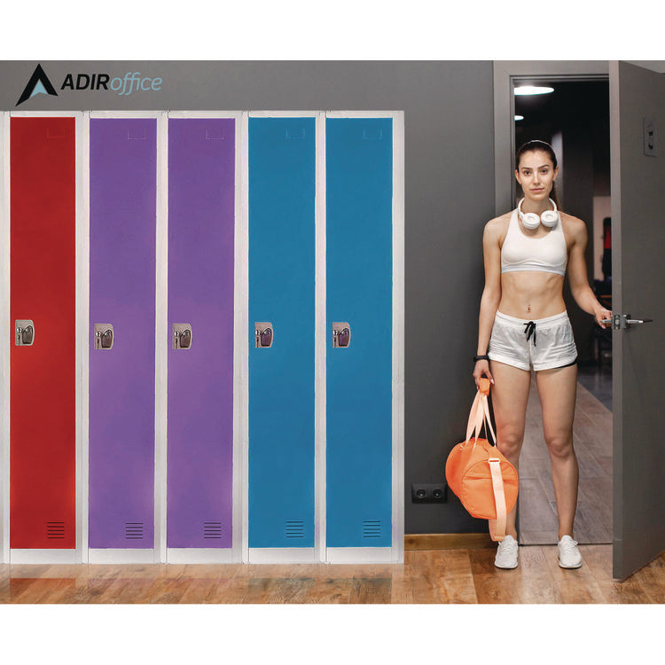 Steel Storage Locker, 1 Compartment, 12 x 12 x 72, Blue