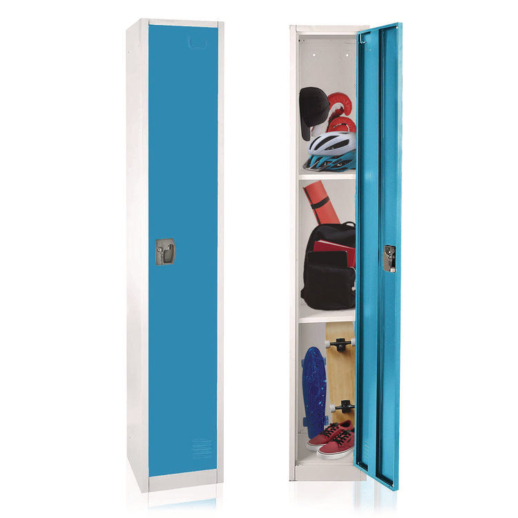 Steel Storage Locker, 1 Compartment, 12 x 12 x 72, Blue