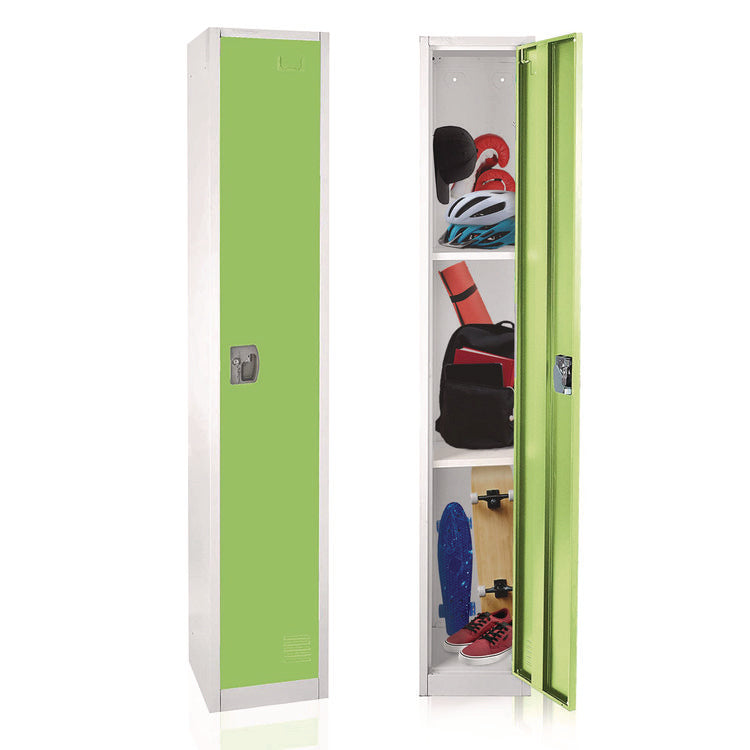 Steel Storage Locker, 1 Compartment, 12 x 12 x 72, Green