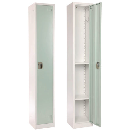 Steel Storage Locker, 1 Compartment, 12 x 12 x 72, Misty Green