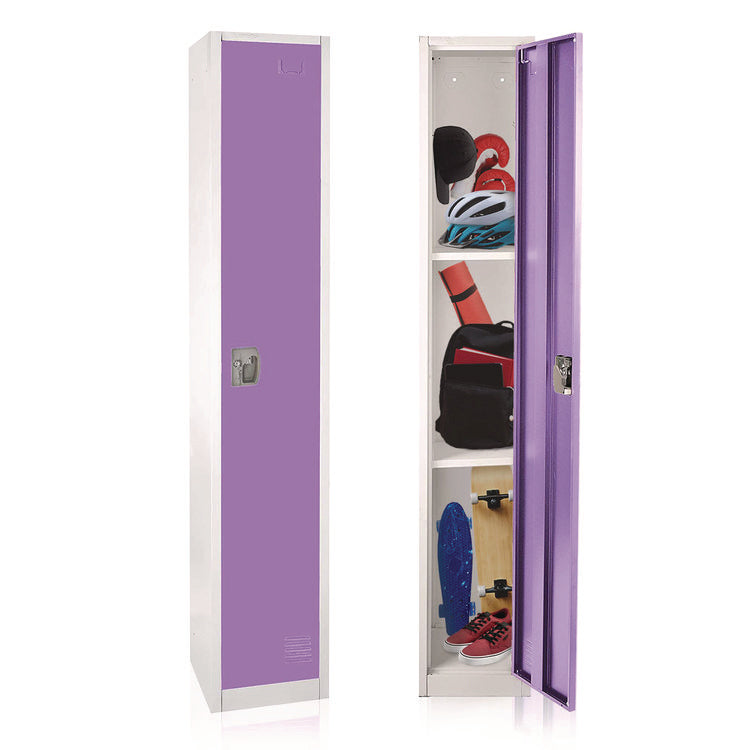 Steel Storage Locker, 1 Compartment, 12 x 12 x 72, Purple