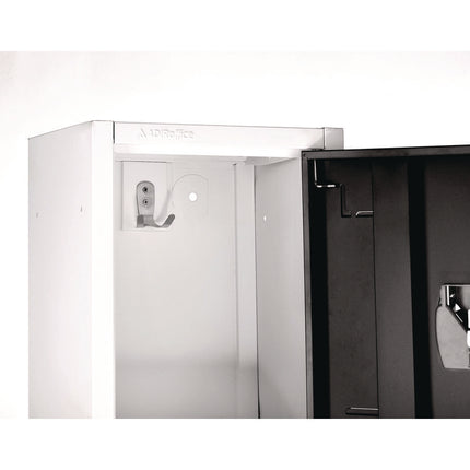 Steel Storage Locker, 2 Compartment, 12 x 12 x 72, Black