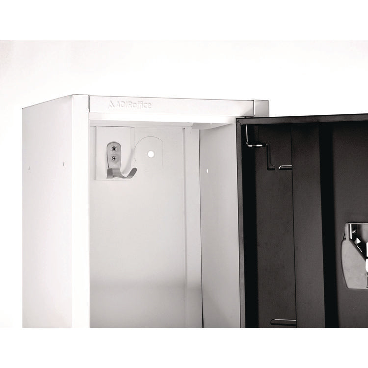 Steel Storage Locker, 2 Compartment, 12 x 12 x 72, Black