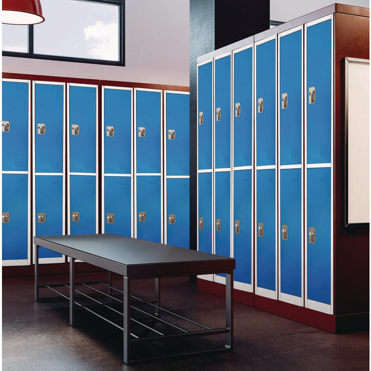 Steel Storage Locker, 2 Compartment, 12 x 12 x 72, Blue