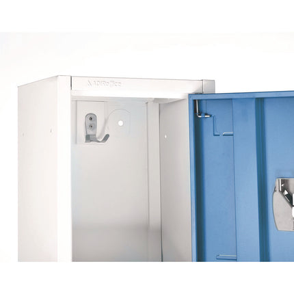 Steel Storage Locker, 2 Compartment, 12 x 12 x 72, Blue