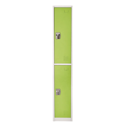 Steel Storage Locker, 2 Compartment, 12 x 12 x 72, Green