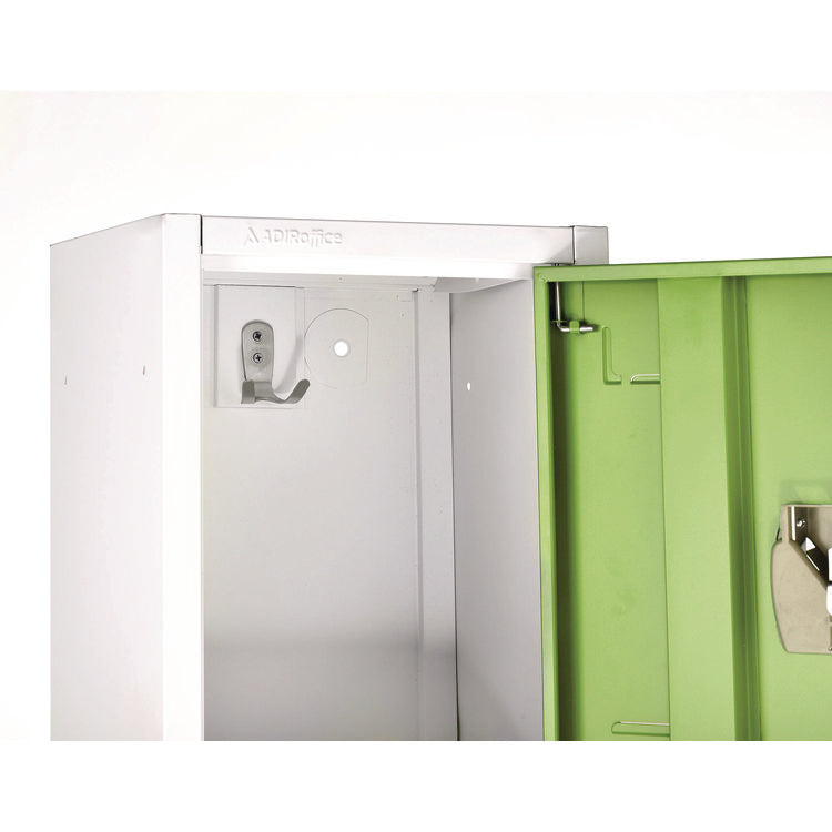Steel Storage Locker, 2 Compartment, 12 x 12 x 72, Green