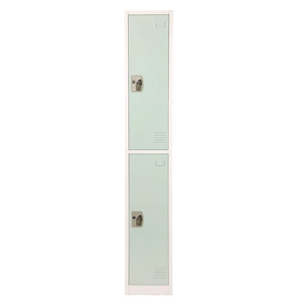 Steel Storage Locker, 2 Compartment, 12 x 12 x 72, Misty Green