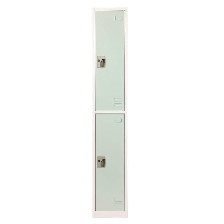 Steel Storage Locker, 2 Compartment, 12 x 12 x 72, Misty Green