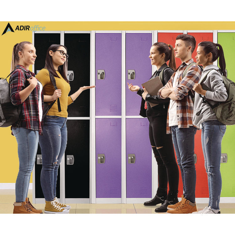 Steel Storage Locker, 2 Compartment, 12 x 12 x 72, Purple