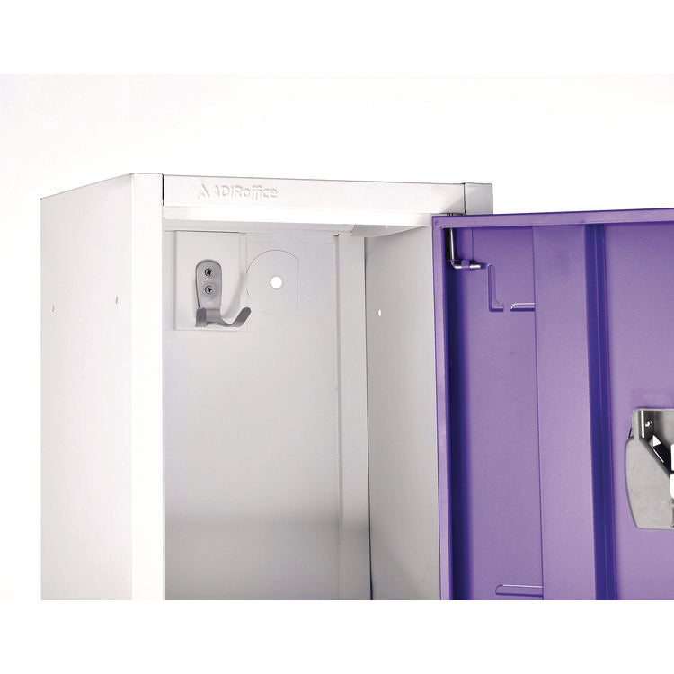 Steel Storage Locker, 2 Compartment, 12 x 12 x 72, Purple