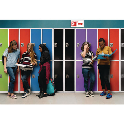 Steel Storage Locker, 2 Compartment, 12 x 12 x 72, Red