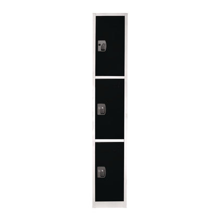 Steel Storage Locker, 3 Compartment, 12 x 12 x 72, Black