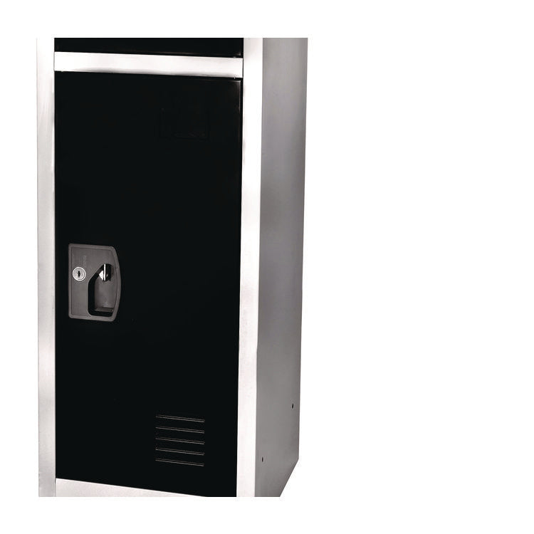 Steel Storage Locker, 3 Compartment, 12 x 12 x 72, Black