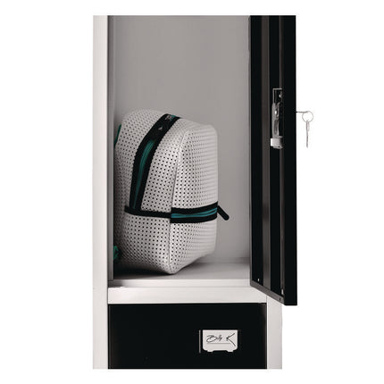 Steel Storage Locker, 3 Compartment, 12 x 12 x 72, Black