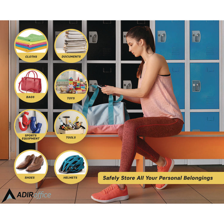 Steel Storage Locker, 4 Compartment, 12 x 12 x 72, Blue