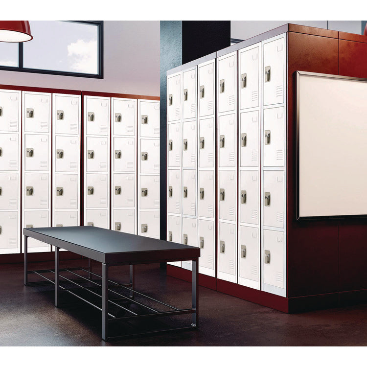 Steel Storage Locker, 4 Compartment, 12 x 12 x 72, White