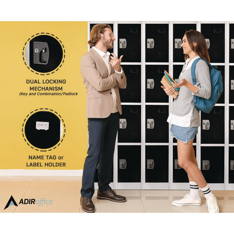 Steel Storage Locker, 6 Compartment, 12 x 12 x 72, Black