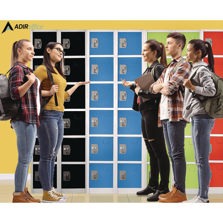 Steel Storage Locker, 6 Compartment, 12 x 12 x 72, Blue