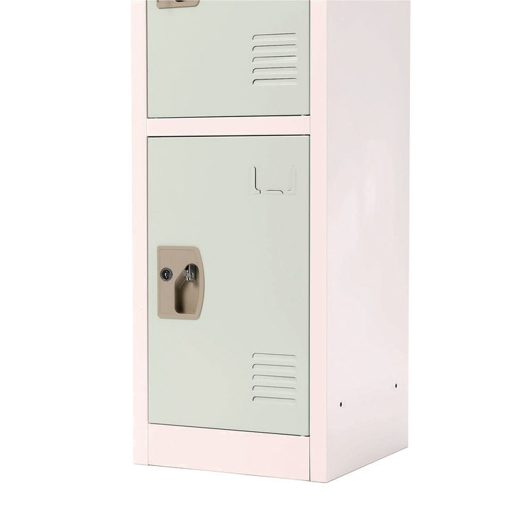 Steel Storage Locker, 4 Compartment, 12 x 12 x 72, Misty Green
