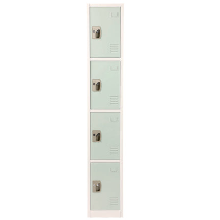 Steel Storage Locker, 4 Compartment, 12 x 12 x 72, Misty Green