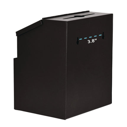 Wall Mountable Steel Suggestion Secure Drop Box with Key, 7 x 6 x 8.5, Stainless Steel 304, Black