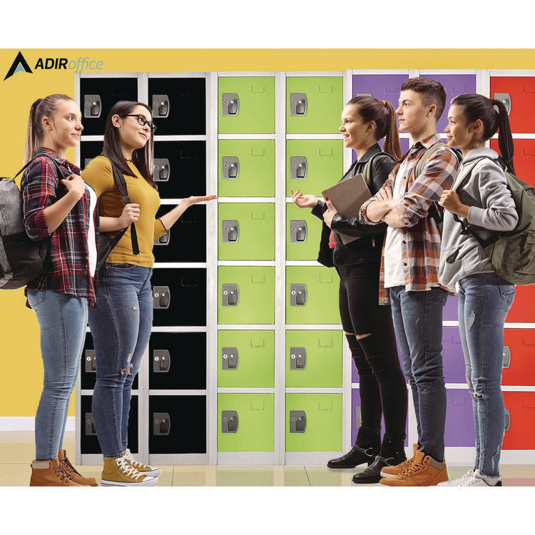 Steel Storage Locker, 6 Compartment, 12 x 12 x 72, Green