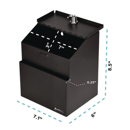 Wall Mountable Steel Suggestion Secure Drop Box with Key, 7 x 6 x 8.5, Stainless Steel 304, Black