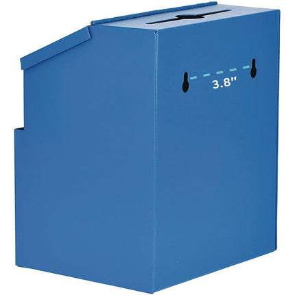 Wall Mountable Steel Suggestion Secure Drop Box with Key, 7 x 6 x 8.5, Stainless Steel 304, Blue