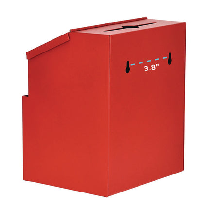 Wall Mountable Steel Suggestion Secure Drop Box with Key, 7 x 6 x 8.5, Stainless Steel 304, Red