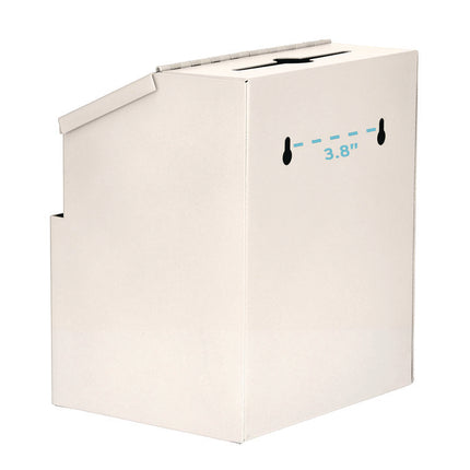 Wall Mountable Steel Suggestion Secure Drop Box with Key, 7 x 6 x 8.5, Stainless Steel 304, White
