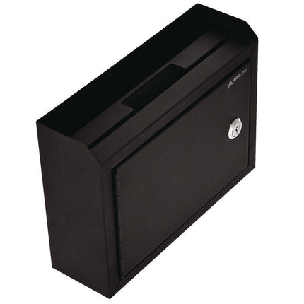 Medium Size Steel Multi-Purpose Secure Drop Box, 9.8 x 3.4 x 7.5, Black