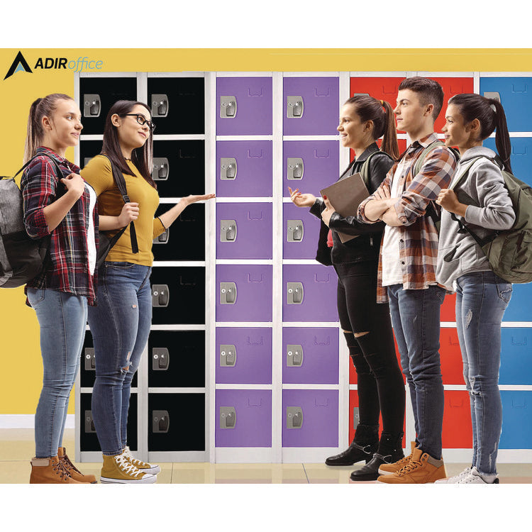 Steel Storage Locker, 6 Compartment, 12 x 12 x 72, Purple